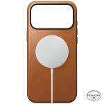 Husa Nomad Modern Leather Case Horween cu MagSafe compatibila cu iPhone 18 Pro Max / 17 Pro Max, Saddle 4 - lerato.ro