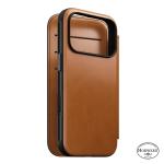 Husa flip cover Nomad Modern Leather Folio Horween cu MagSafe compatibila cu iPhone 18 Pro / 17 Pro, Saddle 5 - lerato.ro