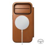 Husa flip cover Nomad Modern Leather Folio Horween cu MagSafe compatibila cu iPhone 18 Pro / 17 Pro, Saddle 4 - lerato.ro