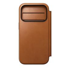 Huse si carcase iPhone 18 Pro, Husa flip cover Nomad Modern Leather Folio Horween cu MagSafe compatibila cu iPhone 18 Pro / 17 Pro, Saddle, lerato.ro