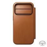 Husa flip cover Nomad Modern Leather Folio Horween cu MagSafe compatibila cu iPhone 18 Pro / 17 Pro, Saddle 6 - lerato.ro