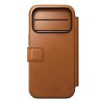 Husa flip cover Nomad Modern Leather Folio Horween cu MagSafe compatibila cu iPhone 18 Pro / 17 Pro, Saddle 7 - lerato.ro