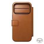 Husa flip cover Nomad Modern Leather Folio Horween cu MagSafe compatibila cu iPhone 18 Pro / 17 Pro, Saddle 8 - lerato.ro