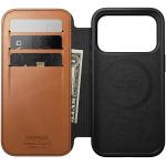Husa flip cover Nomad Modern Leather Folio Horween cu MagSafe compatibila cu iPhone 18 Pro / 17 Pro, Saddle 11 - lerato.ro