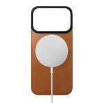 Protectie magnetica Nomad Magnetic Leather Back Cover Horween cu MagSafe compatibila cu iPhone 18 Pro / 17 Pro, Saddle 3 - lerato.ro