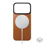 Protectie magnetica Nomad Magnetic Leather Back Cover Horween cu MagSafe compatibila cu iPhone 18 Pro / 17 Pro, Saddle 4 - lerato.ro