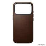 Husa Nomad Traditional Leather Case cu MagSafe compatibila cu iPhone 18 Pro / 17 Pro, Maro 5 - lerato.ro