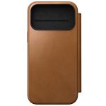 Husa flip cover Nomad Modern Leather Folio cu MagSafe compatibila cu iPhone 18 Pro Max / 17 Pro Max, English Tan 2 - lerato.ro