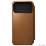 Husa flip cover Nomad Modern Leather Folio cu MagSafe compatibila cu iPhone 18 Pro Max / 17 Pro Max, English Tan 6 - lerato.ro