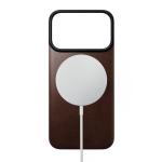 Protectie magnetica Nomad Magnetic Leather Back Cover Horween cu MagSafe compatibila cu iPhone 18 Pro / 17 Pro, Rustic Brown 3 - lerato.ro