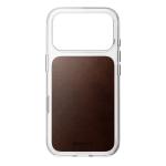 Husa Nomad Clear Leather Case Rustic Brown Horween compatibila cu iPhone 18 Pro / 17 Pro, Transparent / Maro 2 - lerato.ro
