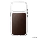 Husa Nomad Clear Leather Case Rustic Brown Horween compatibila cu iPhone 18 Pro / 17 Pro, Transparent / Maro 7 - lerato.ro