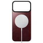 Protectie magnetica Nomad Magnetic Leather Back Cover Horween cu MagSafe compatibila cu iPhone 18 Pro Max / 17 Pro Max, Burgundy 3 - lerato.ro