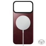 Protectie magnetica Nomad Magnetic Leather Back Cover Horween cu MagSafe compatibila cu iPhone 18 Pro Max / 17 Pro Max, Burgundy 4 - lerato.ro