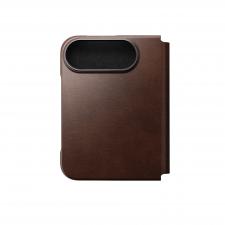 Husa Nomad Traditional Leather Folio Horween compatibila cu iPhone Duo, Rustic Brown