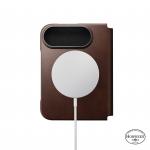 Husa Nomad Traditional Leather Folio Horween compatibila cu iPhone Duo, Rustic Brown 6 - lerato.ro