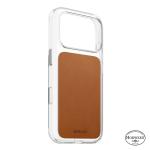Husa Nomad Clear Leather Case Saddle Horween compatibila cu iPhone 18 Pro / 17 Pro, Transparent / Maro 5 - lerato.ro