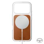 Husa Nomad Clear Leather Case Saddle Horween compatibila cu iPhone 18 Pro / 17 Pro, Transparent / Maro 4 - lerato.ro