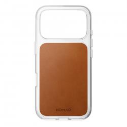 Husa Nomad Clear Leather Case Saddle Horween compatibila cu iPhone 18 Pro / 17 Pro, Transparent / Maro