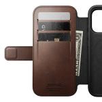 Husa flip cover Nomad Modern Leather Folio Horween cu MagSafe compatibila cu iPhone 18 Pro / 17 Pro, Rustic Brown 12 - lerato.ro