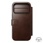 Husa flip cover Nomad Modern Leather Folio Horween cu MagSafe compatibila cu iPhone 18 Pro / 17 Pro, Rustic Brown 8 - lerato.ro