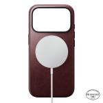 Husa Nomad Modern Case Horween cu MagSafe compatibila cu iPhone 18 Pro / 17 Pro, Burgundy 4 - lerato.ro