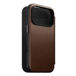 Husa flip cover Nomad Modern Leather Folio cu MagSafe compatibila cu iPhone 18 Pro / 17 Pro, Maro 5 - lerato.ro