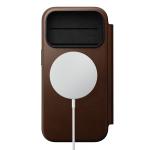 Husa flip cover Nomad Modern Leather Folio cu MagSafe compatibila cu iPhone 18 Pro / 17 Pro, Maro 3 - lerato.ro