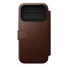 Huse si carcase iPhone 18 Pro, Husa flip cover Nomad Modern Leather Folio cu MagSafe compatibila cu iPhone 18 Pro / 17 Pro, Maro, lerato.ro