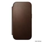 Husa flip cover Nomad Modern Leather Folio cu MagSafe compatibila cu iPhone 18 Pro / 17 Pro, Maro 10 - lerato.ro