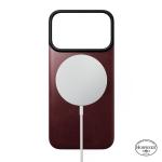 Protectie magnetica Nomad Magnetic Leather Back Cover Horween cu MagSafe compatibila cu iPhone 18 Pro / 17 Pro, Burgundy 4 - lerato.ro