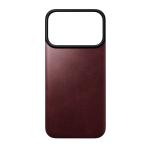 Protectie magnetica Nomad Magnetic Leather Back Cover Horween cu MagSafe compatibila cu iPhone 18 Pro / 17 Pro, Burgundy 2 - lerato.ro