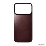Protectie magnetica Nomad Magnetic Leather Back Cover Horween cu MagSafe compatibila cu iPhone 18 Pro / 17 Pro, Burgundy 7 - lerato.ro