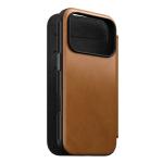 Husa flip cover Nomad Modern Leather Folio cu MagSafe compatibila cu iPhone 18 Pro / 17 Pro, Emglish Tan 4 - lerato.ro