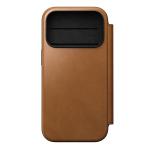 Husa flip cover Nomad Modern Leather Folio cu MagSafe compatibila cu iPhone 18 Pro / 17 Pro, Emglish Tan 2 - lerato.ro