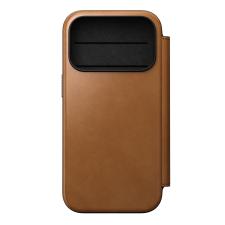 Huse si carcase iPhone 18 Pro, Husa flip cover Nomad Modern Leather Folio cu MagSafe compatibila cu iPhone 18 Pro / 17 Pro, Emglish Tan, lerato.ro