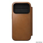Husa flip cover Nomad Modern Leather Folio cu MagSafe compatibila cu iPhone 18 Pro / 17 Pro, Emglish Tan 6 - lerato.ro