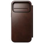 Husa flip cover Nomad Modern Leather Folio Horween cu MagSafe compatibila cu iPhone 18 Pro Max / 17 Pro Max, Rustic Brown 2 - lerato.ro
