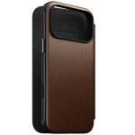 Husa flip cover Nomad Modern Leather Folio cu MagSafe compatibila cu iPhone 18 Pro Max / 17 Pro Max, Maro 4 - lerato.ro