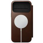 Husa flip cover Nomad Modern Leather Folio cu MagSafe compatibila cu iPhone 18 Pro Max / 17 Pro Max, Maro 3 - lerato.ro