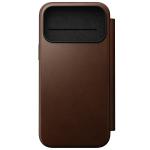 Husa flip cover Nomad Modern Leather Folio cu MagSafe compatibila cu iPhone 18 Pro Max / 17 Pro Max, Maro 2 - lerato.ro