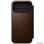 Husa flip cover Nomad Modern Leather Folio cu MagSafe compatibila cu iPhone 18 Pro Max / 17 Pro Max, Maro 6 - lerato.ro