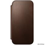 Husa flip cover Nomad Modern Leather Folio cu MagSafe compatibila cu iPhone 18 Pro Max / 17 Pro Max, Maro 10 - lerato.ro