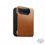 Husa Nomad Traditional Leather Folio Horween compatibila cu iPhone Duo, Saddle 3 - lerato.ro