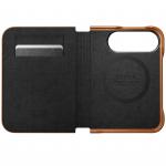 Husa Nomad Traditional Leather Folio Horween compatibila cu iPhone Duo, Saddle 10 - lerato.ro