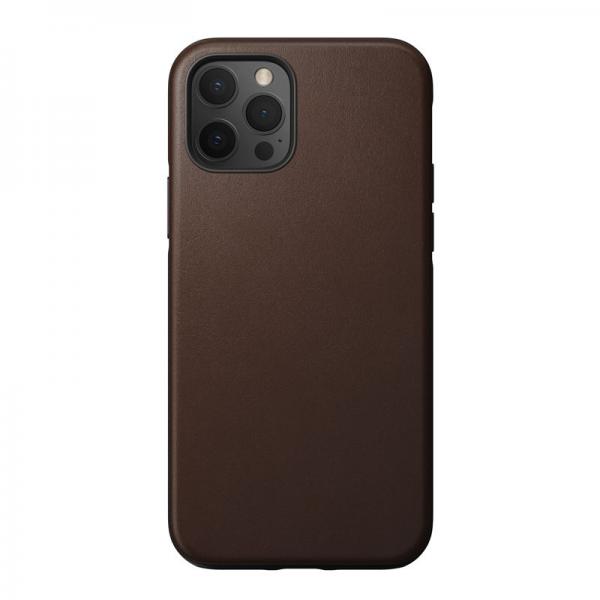 Carcasa din piele naturala NOMAD Rugged MagSafe compatibila cu iPhone 12/12 Pro Brown 1 - lerato.ro