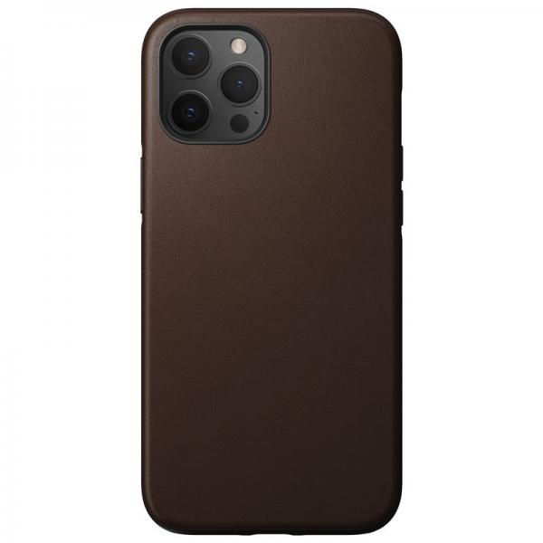 Carcasa din piele naturala NOMAD Rugged MagSafe compatibila cu iPhone 12 Pro Max Brown 1 - lerato.ro