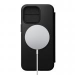 Husa din piele naturala NOMAD Rugged Folio MagSafe compatibila cu iPhone 13 Pro Black