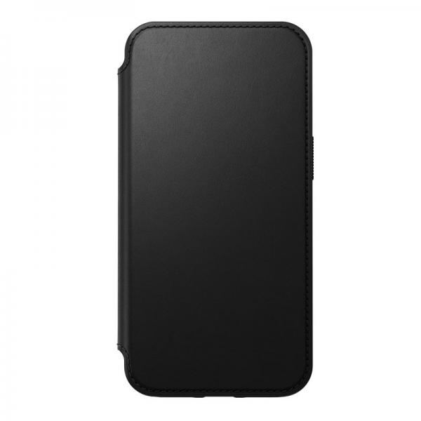 Husa din piele naturala NOMAD Rugged Folio MagSafe compatibila cu iPhone 13 Black 1 - lerato.ro