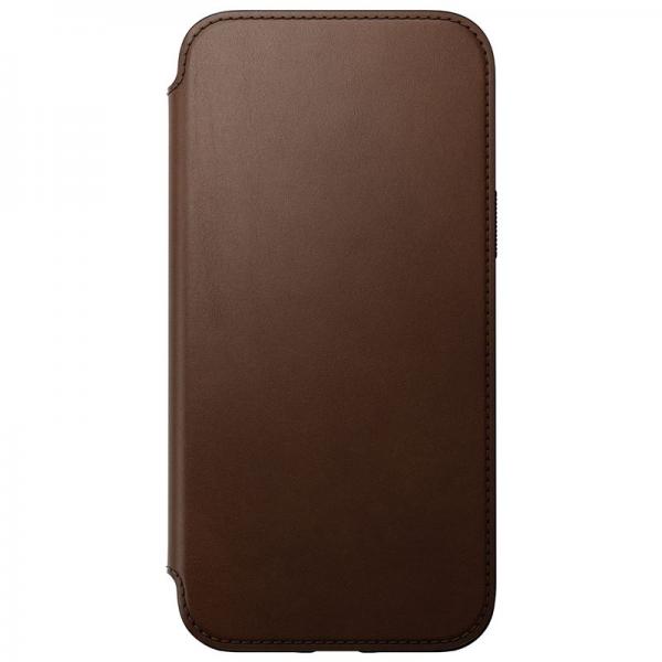 Husa din piele naturala NOMAD Leather Folio MagSafe compatibila cu iPhone 14 Plus Brown 1 - lerato.ro